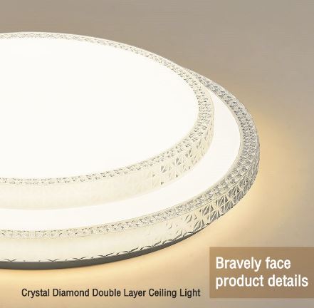 LED плафонска светилка со кристали (Ø30 см) - Image 6