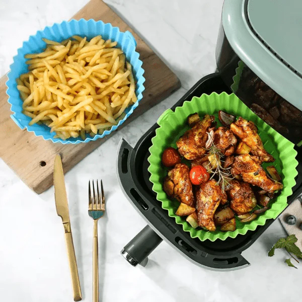 Силиконска нелеплива подлога за печење во air fryer 20cm (1+1 гратис) - Image 2