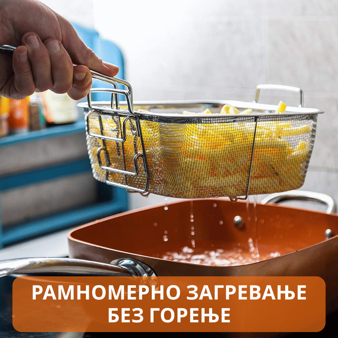 Квадратна бакарна тава со нелеплива површина (Бесплатна достава) - Image 9