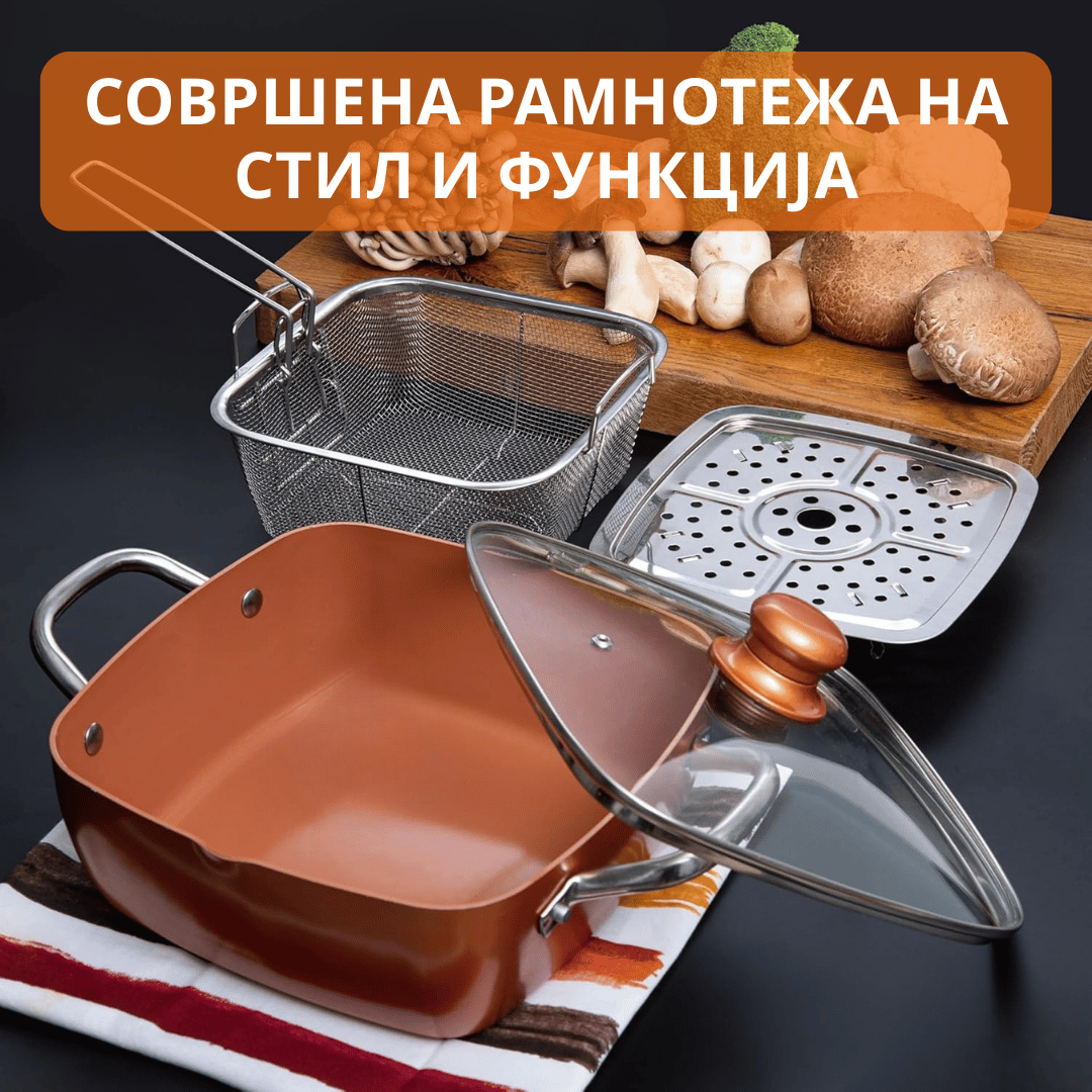 Квадратна бакарна тава со нелеплива површина (Бесплатна достава) - Image 7