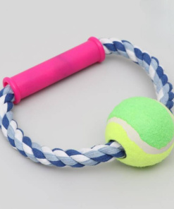 Играчка за вежбање со јаже со рачка за кучиња