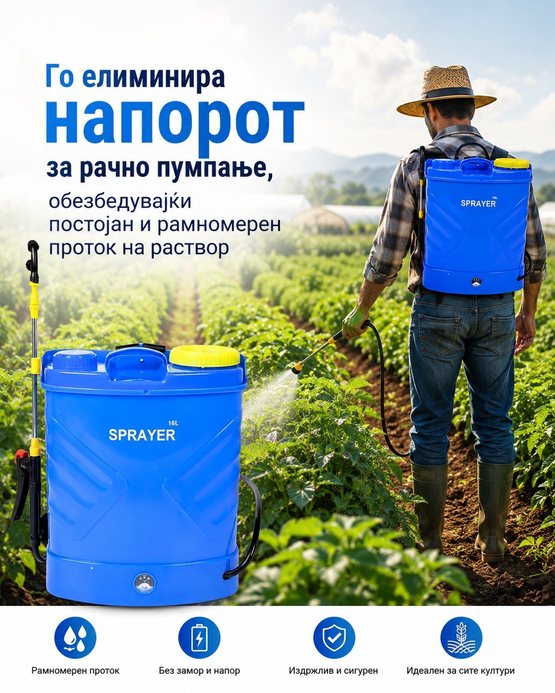 VoltSpray X™ Батериска пумпа за дезинсекција 16L (БЕСПЛАТНА ДОСТАВА) - Image 4