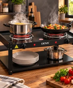 Alternative view of Denx Duo™ Двојно електрично мини-шпоретче (2 x 1000W) Бесплатна достава