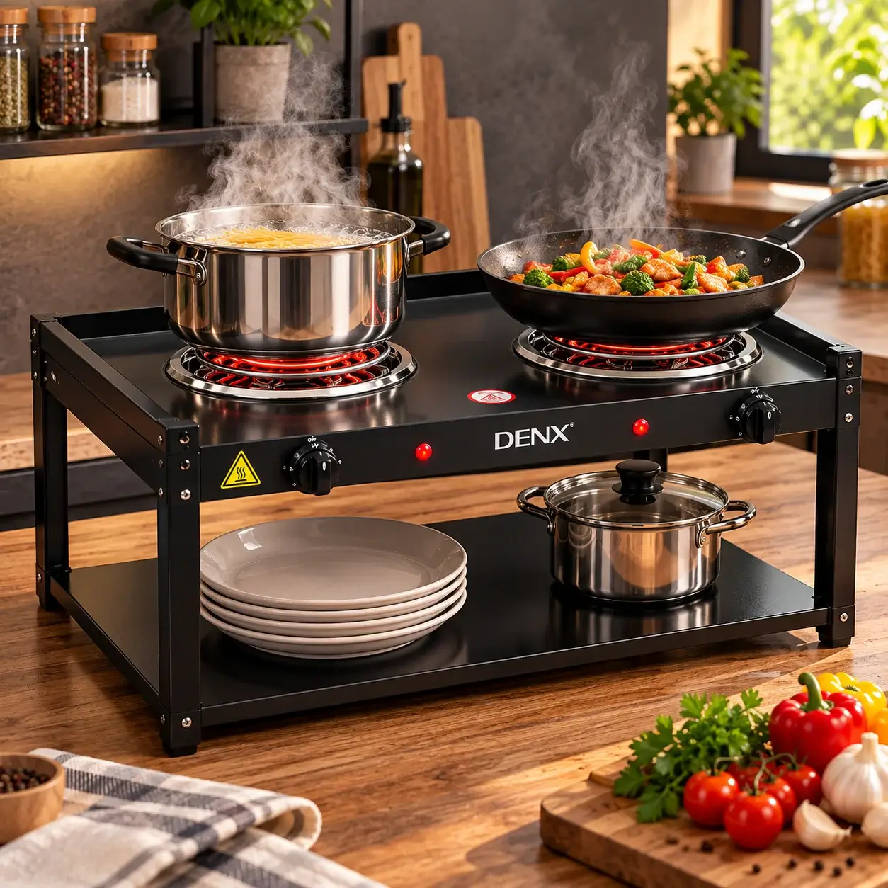 Denx Duo™ Двојно електрично мини-шпоретче (2 x 1000W) Бесплатна достава - Image 2