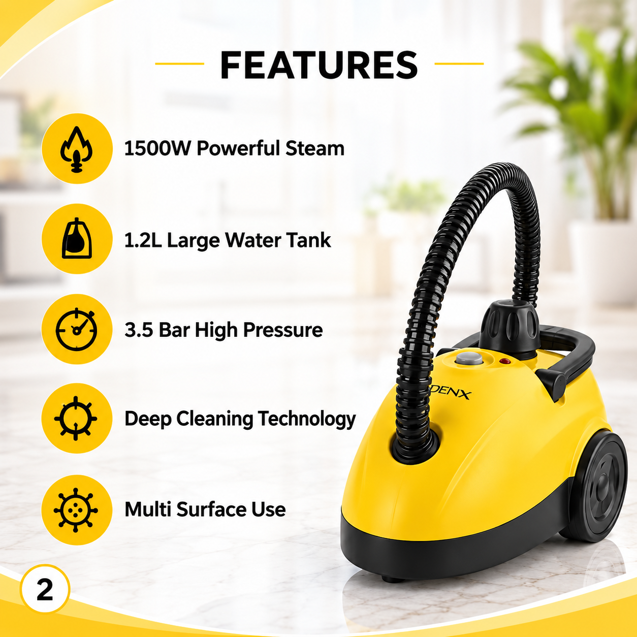 Denx™ Мултифункционален чистач на пареа од 1500 W (Бесплатна достава) - Image 5